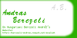 andras berczeli business card